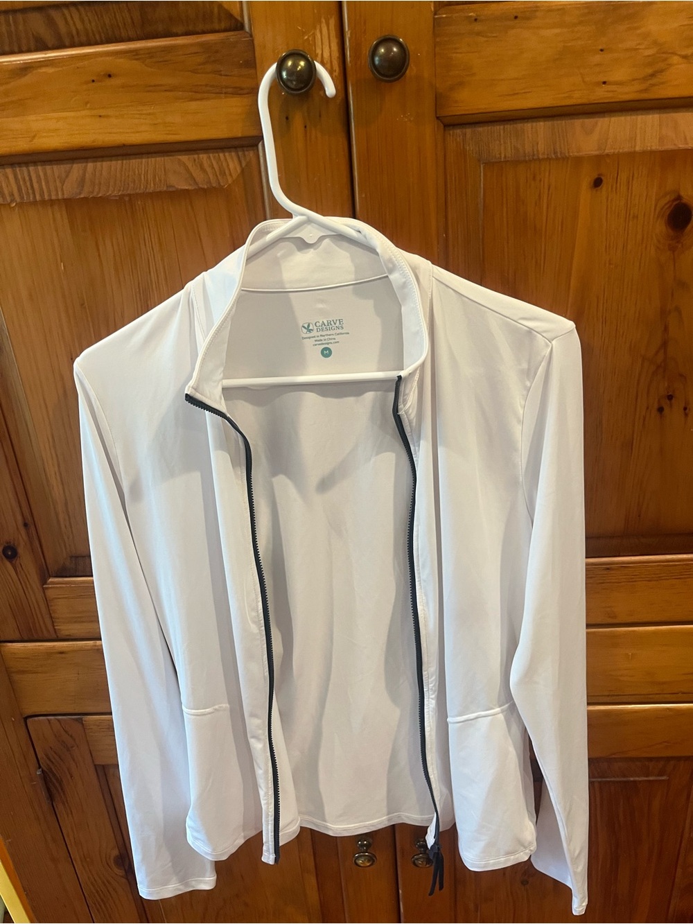 Carve Designs Women's White Lightweight Utility Zip Jacket